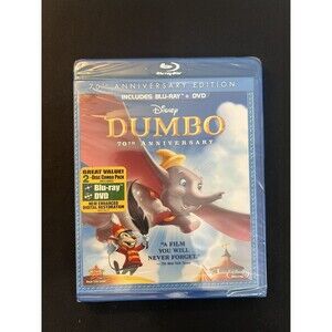 Dumbo – Blu‑ray – 70th Anniversary Edition, 2‑Disc Combo Pack (2011), New